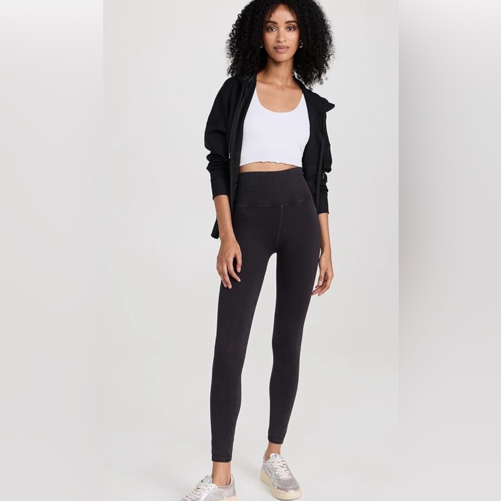 NWT Free People Good Karma Leggings - Washed Black - Picture 4 of 9
